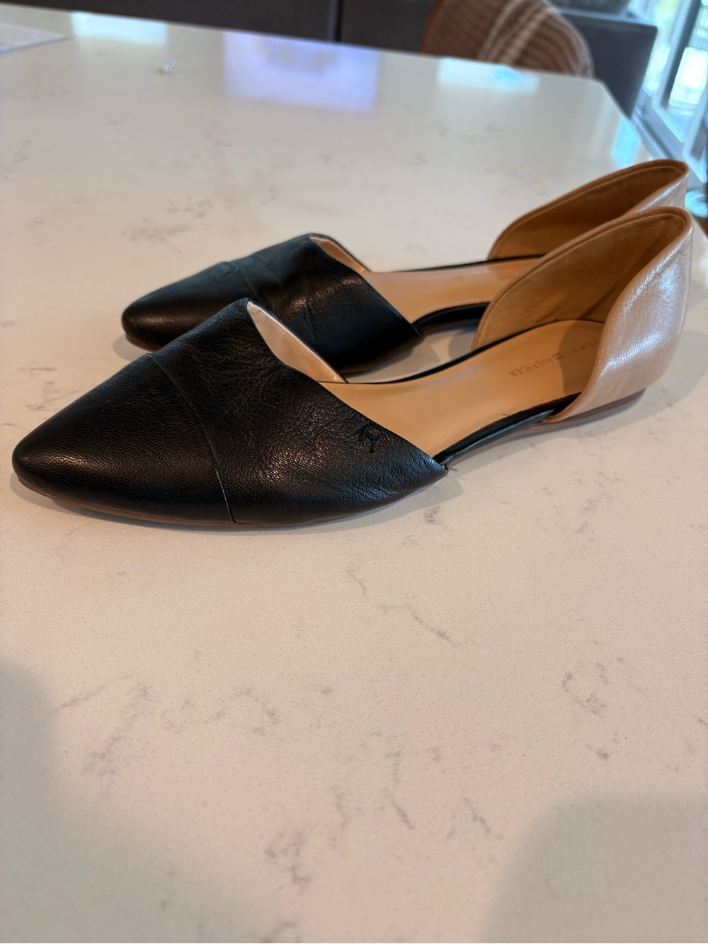Tommy Hilfiger Narcee pointed-toe d’Orsay flats - black and tan